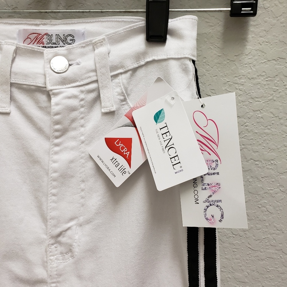 NWT Ms Bling High Waist Skinny Jeans Blue Striped